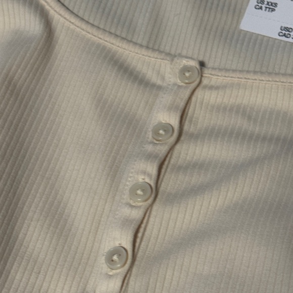 aerie OFFLINE cream long sleeve Henley bodysuit - XXS - NWT - Picture 2 of 4